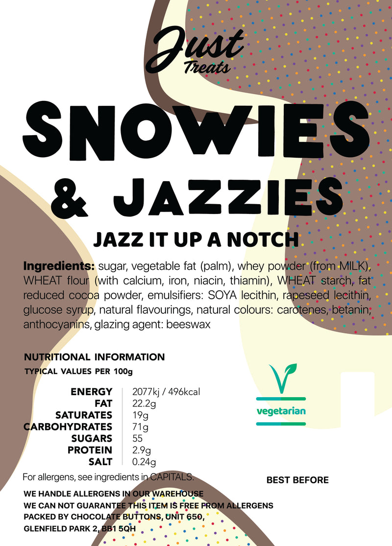 Snowies & Jazzies Gift Jar by Just Treats Sweet Shop Collection